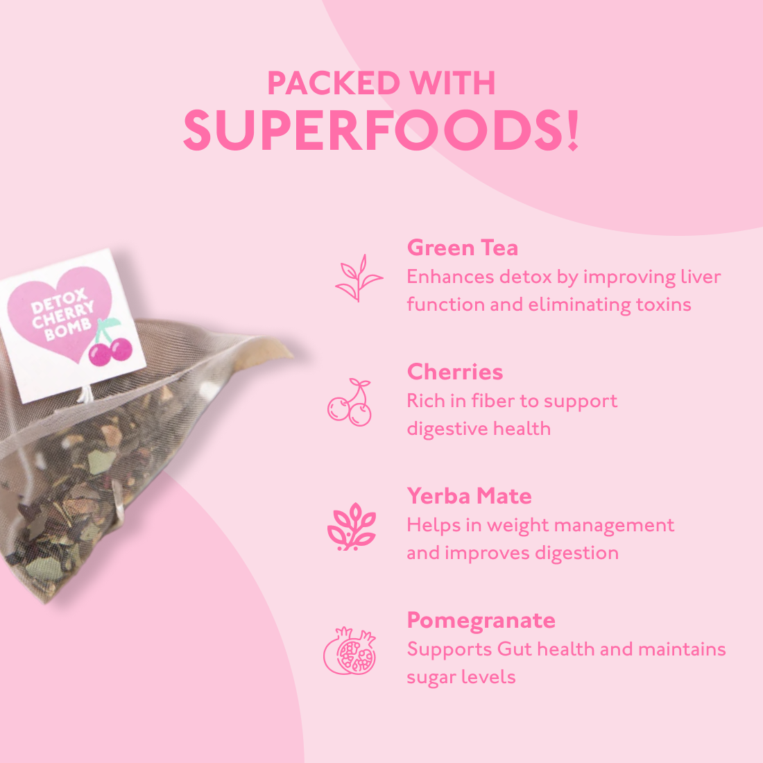 Detox Cherry Bomb Superfood Detox Tea SM0000592020, SM0000592025,SM-DCB-4